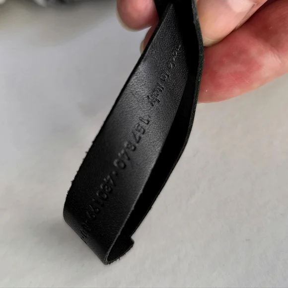 Balenciaga Black Stripes Nubuck And Leather Studded Belt display picture 1